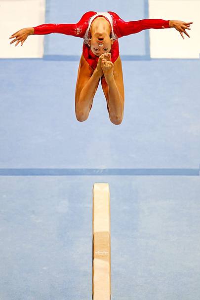 Eric Tkindt - Una ginnasta americana impegnata ai Campionati mondiali di Antwerp.